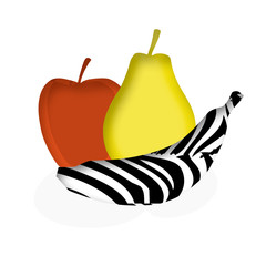 frutta con banana zebrata