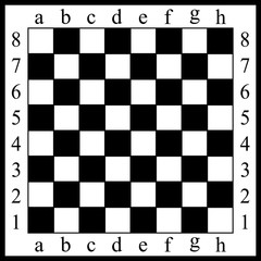 Vector illustration of a chessboard. White and black cells.