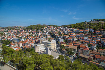 Panorama der Stadt Sibenik, Dalmatien, Kroatien