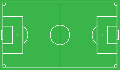 Scheme of the football field of green color, look from above. Vector illustration eps 10.