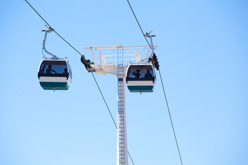 Cableway in National Park in Lisbon, Portugal