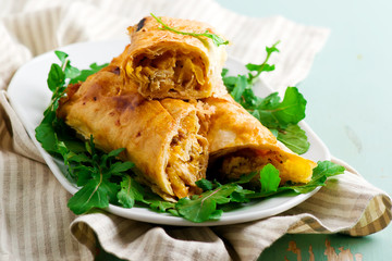 Lavash chicken roll.style rustic
