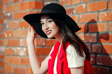 woman in elegant hat