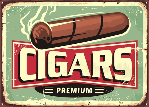 Cigars  store retro sign design template