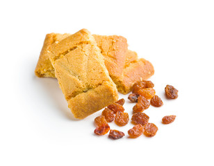 Sweet apple cookies and raisins.
