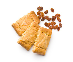 Sweet apple cookies and raisins.