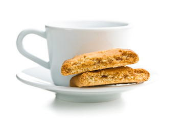 Sweet apple cookies and coffee cup.