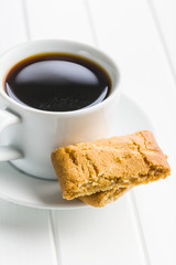 Sweet apple cookies and coffee cup.