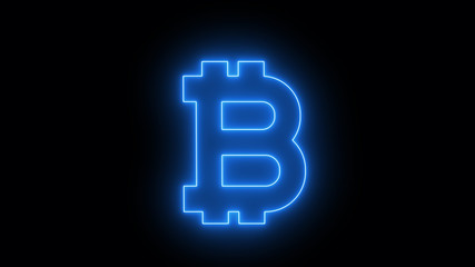 Abstract background with bitcoin sign. 3d rendering