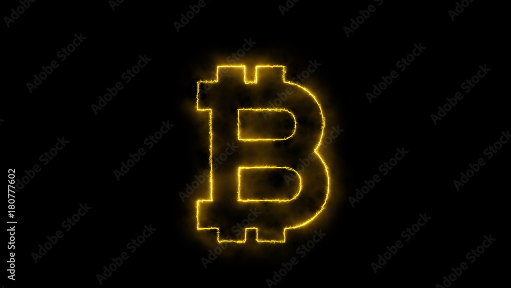 Poster abstract background with bitcoin sign. 3d rendering