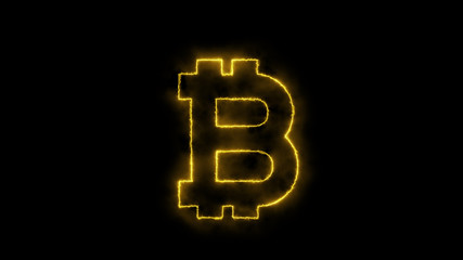 Abstract background with bitcoin sign. 3d rendering