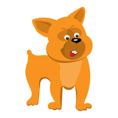 Dog comics line drawing .Vector illustration.