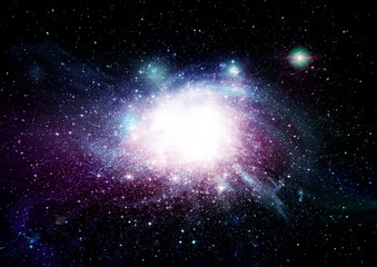 Stars, dust and gas nebula in a far galaxy