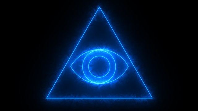 Abstract background with Eye of Providence. 3d rendering
