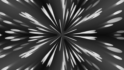 Abstract background with silver kaleidoscope. 3d rendering