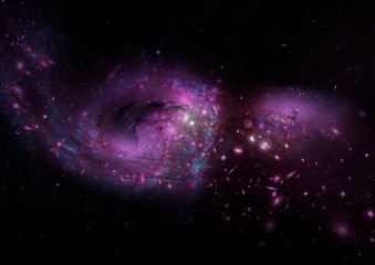 Stars, dust and gas nebula in a far galaxy