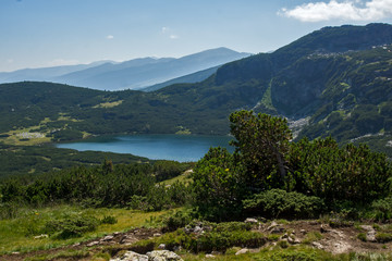 Fototapeta na wymiar Amazing Landscape of The Lower lake, The Seven Rila Lakes, Bulgaria