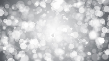 Plakat Abstract background with silver bokeh. 3d rendering
