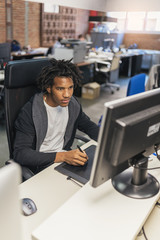 Businessman working in office work.