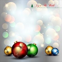 Naklejka na ściany i meble Abstract Christmas Background. Christmas Balls Concept. Vector and Illustration, EPS 10