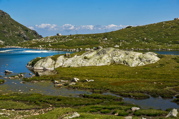 Fototapeta premium Amazing view of The Trefoil lake, Rila Mountain, The Seven Rila Lakes, Bulgaria