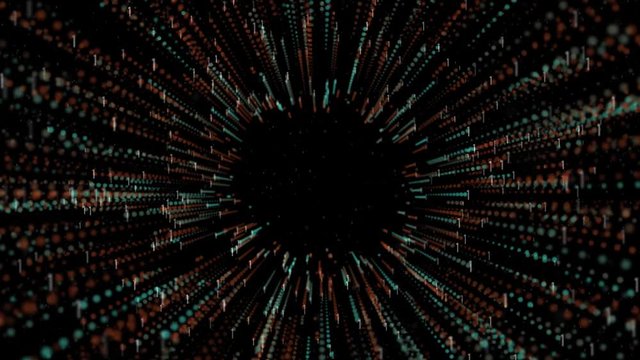 Bin&auml;re Zahlen Codes Bewegen sich im Raum eines Hackers