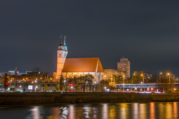 Fototapeta na wymiar Magdeburg downtown at night, Germany