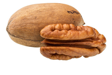Pecan , isolated on white background