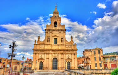 Fototapeta na wymiar The Cathedral of Santa Maria delle Stelle in Comiso - Sicily, Italy