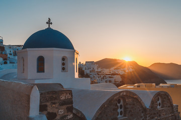 Santorini sunrise in Oia Greece