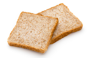 Toast bread isolated on the white background.