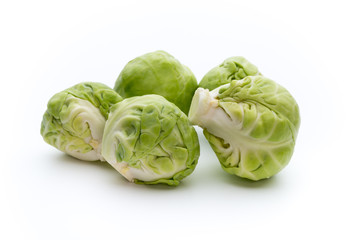 Fototapeta premium Brusseles sprouts isolated on the white background.