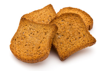 Sliced Toast Bread isolated on white background, top view.