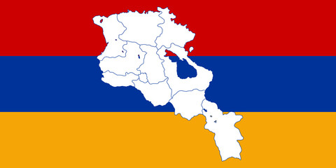 Map and flag of Armenia