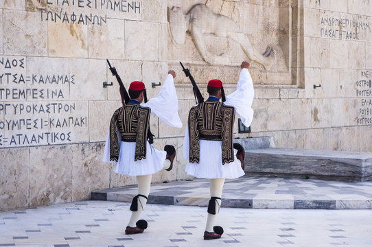 Relève de la garde à Athènes, Grèce