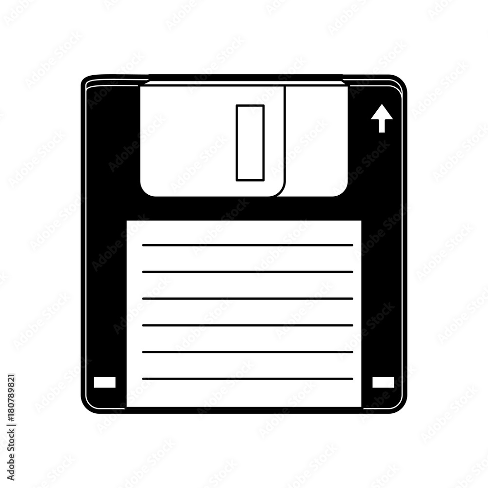 Poster old diskette database storage icon vector illustration graphic design