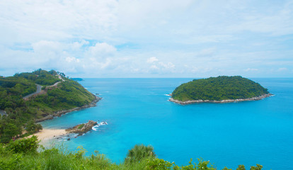 Landscape island and blue sea vacation summer beach