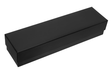 Black wooden box isolated on white