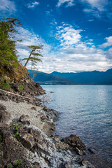 Fototapeta premium View of an island harrison lake near harrison hot springs british columbia canada