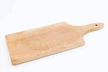 Worn wooden chopping board empty for mockup
