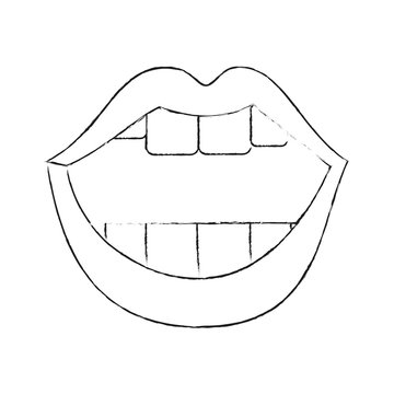 Mouth with teeths pop art icon vector illustration graphic design