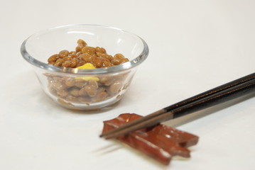 Natto and chopsticks - Japanese food -
