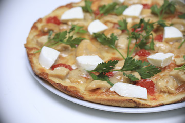  pizza, cheese, tomato, red, vegetable, pepper