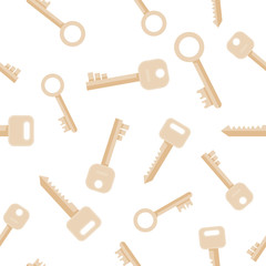 Key seamless pattern. Vector illustration