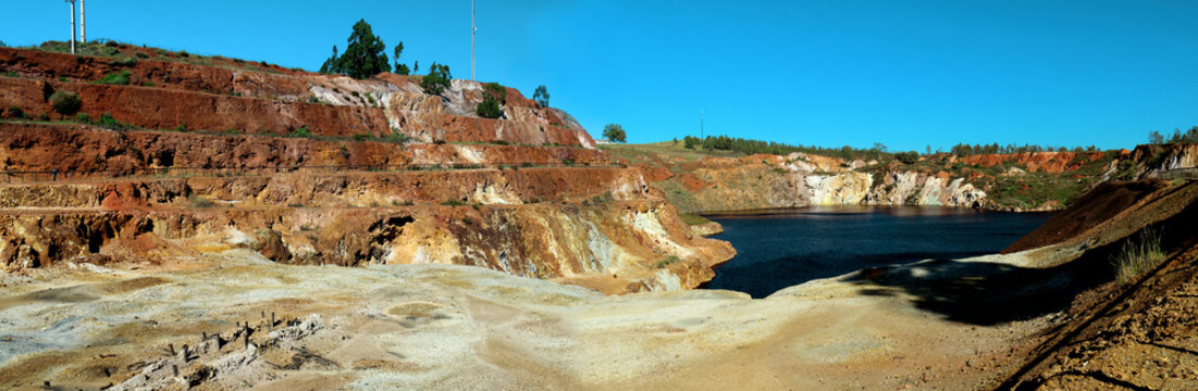 Panoramic view of Sao Domingos mine, in Portugal