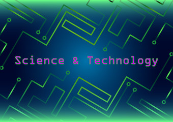 Green blue HUD background with lines and science and technology. Head-up display.