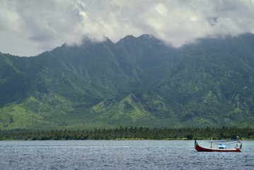 Balinese Northwest Coastline. In the northwest corner of Bali, Indonesia, lies the Bali Barat National Park known for it's pristine coral reefs and Menjangan Island. © LoweStock