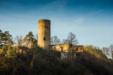 Old ruin Dobronice in the South Bohemian region. Czech republic.