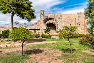 Fototapeta na wymiar Santa Maria dello Spasimo Unfinished Church, is located in the Kalsa district, one of the oldest parts of Palermo, Sicily, Italy