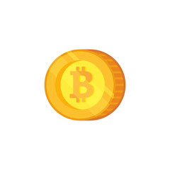 Bitcoin vector icon. Crypto currency flat illustration.